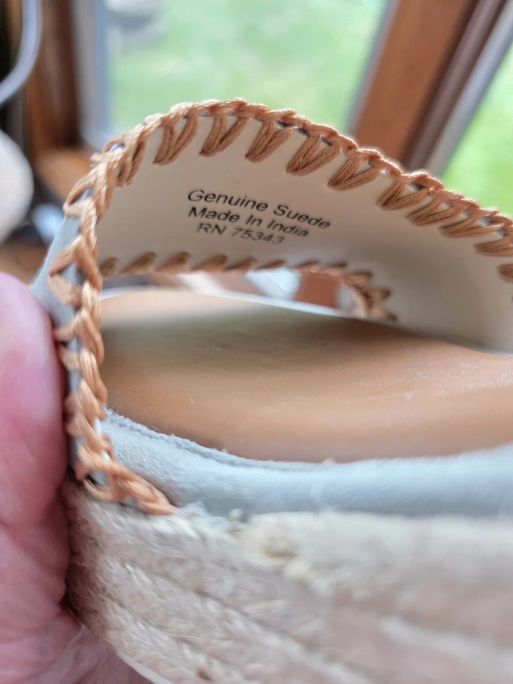 NEW Joie Women's Gray Suede Espadrille Platform Sandals w Tan Trim Size 7.5
